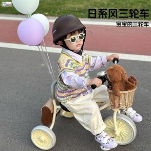 儿童车1一3岁外出复古日系风儿童三轮车6宝宝脚踏车ins脚踏自行车
