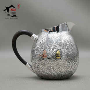 葫芦银公道杯999纯银茶具家用茶杯足银公道杯功夫茶具分茶器