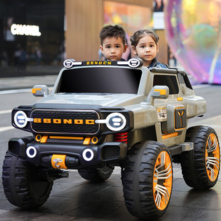 猛禽儿童电动车汽车双人座四轮越野宝宝玩具车可坐大人童车超大号