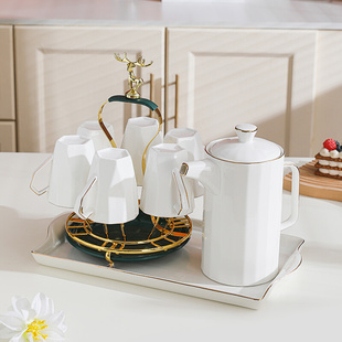 耐热水具 轻奢陶瓷杯具简约下午茶茶具客厅家用杯子北欧水杯套装