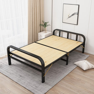 折叠床单人床家用简易实木午休午睡床成人结实加固铁架1.2米小床
