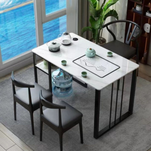 定制阳台茶桌椅组合现代小户型家用岩板泡茶桌功夫茶台简约茶几茶