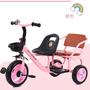 6岁脚踏车双胞胎宝宝脚蹬车婴幼儿玩具可带人 双人儿童三轮车1