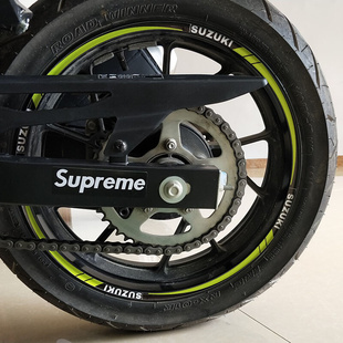 英文字轮毂贴155 防水个性 摩托车轮胎贴膜反光圈纸适用GSX250R改装