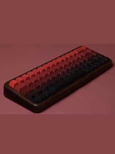 红色渐变侧刻键帽PBT热升华机械键盘用按键原厂复古小全套兼Alice