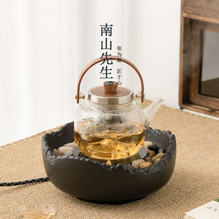 玻璃茶壶煮茶器煮茶炉 南山先生闲趣围炉煮茶家用室内电炉烤茶套装