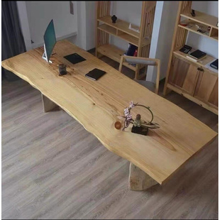 整板实木大板茶桌简约客厅喝茶台原木办公室泡茶桌子实木会议长桌