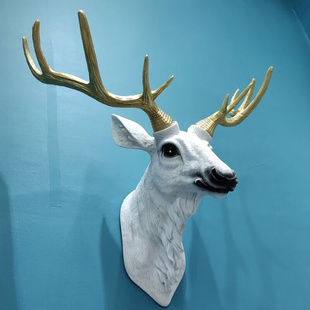 墙面动物头壁挂电视墙饰客厅背景卧室 饰品北欧风格 鹿头壁挂鹿头装