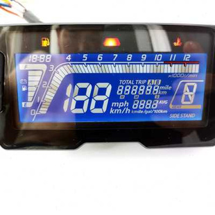 24缸公英里油表转速可调 蓝色液晶仪表可调时速款 定制厂摩托车改装