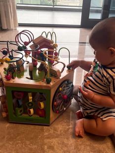 儿童婴儿大绕珠百宝箱多功能木制串珠宝宝八面体益智玩具礼物