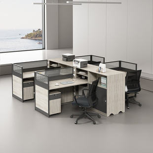 简约现代职员办公桌椅组合四人位办公桌办公室财务桌屏风隔断卡位
