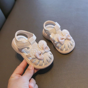 3岁夏天 女宝宝夏季 软底包头女童鞋 凉鞋 子0 公主婴幼儿学步鞋