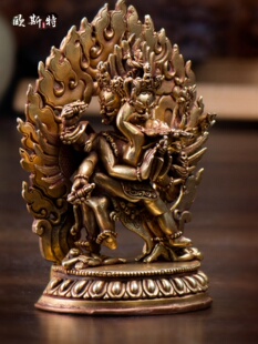 普巴金刚中式 摆件 铜手工家用全鎏金小铜像 尼泊尔家居饰品用品