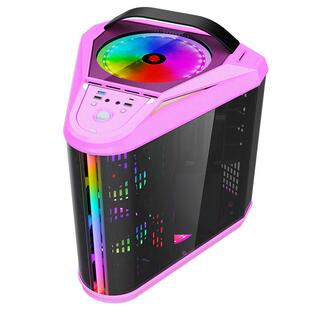 玩嘉三体 台式 全透网咖电竞游戏RGB灯光水冷ATX机箱 电脑主机机箱