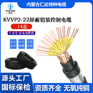 内蒙古仁达国标控制电缆KVVP2 2.5 14芯1.5 6平方750V现货供应