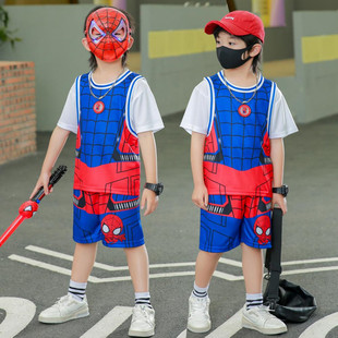 青少年少儿小学生运动休闲球衣 儿童篮球服男童女童速干套装 蜘蛛款