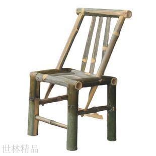 阳台手工休闲椅家用藤椅竹编编制复古 竹椅子靠背椅竹制小椅子老式