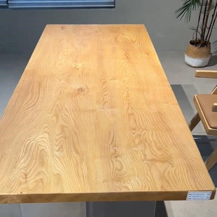 实木板定制白蜡木桌面松木原木大板办公桌子吧台榆木茶桌吧台书桌