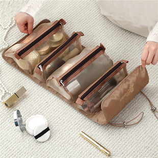 4PCS Cosmetic Make Mesh Women Separable Travel Bag
