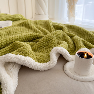 毛毯办公室午睡空调披肩毯盖腿珊瑚牛奶绒沙发盖毯床上小被子 夏季