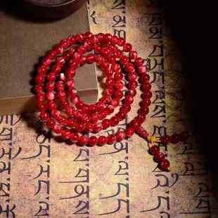 念珠毛衣链天然 琥珀手串男女款 精品中东贵族红蜜多圈108颗佛珠