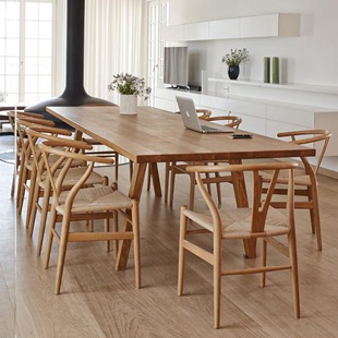 北欧简约实木办公桌椅组合长方形会议桌洽谈桌家用长条桌餐桌