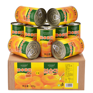 荔枝水果罐头混合装 6罐正品 整箱黄桃橘子草莓杨梅菠萝什锦梨 425