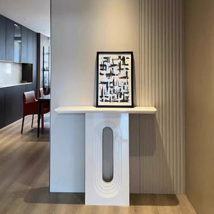 简约玄关台走廊桌客厅极简条案靠墙餐桌设计师现代家用吧台桌 意式