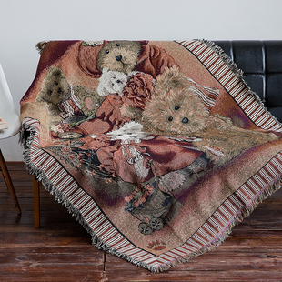 沙发垫沙发罩K子防尘罩多功能毯厂 库针织线毯桌布多功能盖毯美式