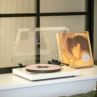 Aunets X60黑胶唱片机lp蓝牙复古留声机台式 现代白色木质动磁欧式