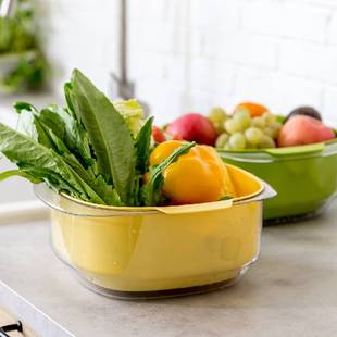 洗菜盆沥水篮 创意大号洗菜篮水果盆客厅厨房菜篮子蔬果篮双层个性