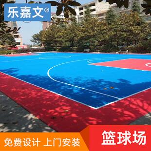篮球场地胶室外悬浮地板篮球场幼儿园户外地垫橡胶跑道材料运动场