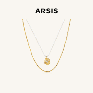 小众设计女 ARSIS纯真年代花蕊吊坠项链精致法式