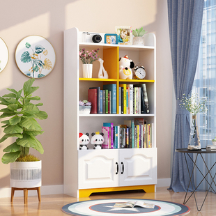 现代简约儿童书架置物架经济型学生卧室落地创意小书柜书架收纳柜