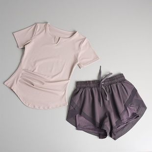 短裤 性感晨跑步 健身套装 加拿大LULU 速干短袖 女夏季 MORRIS