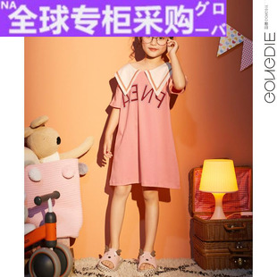 短袖 日本新款 纯棉睡衣连衣裙子夏款 儿童睡裙女童夏季 可爱韩版 薄款