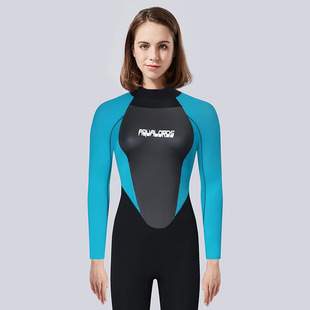 专业潜水服2mm女款 防晒加厚保暖冬季 潜水服浮潜1大码 游泳 连体长袖