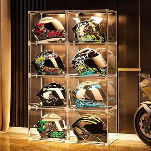 头盔收纳架子摩托车帽子柜家用放置架展示盒头盔摆放架落地收纳架