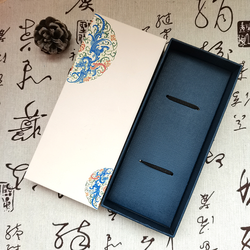 创意中国风书签签字笔礼盒礼品盒子祥云深蓝墨绿色珠光红可定制
