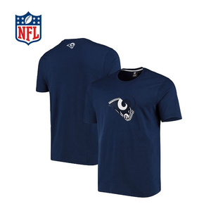 队徽 藏青色 T短袖 NFL T恤男夏天宽松上衣运动 洛杉矶公羊