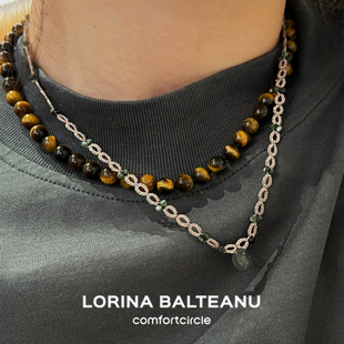 自留推荐 LORINA 半宝石编织蕾丝项链纯手工制高级质感 法国品牌