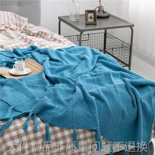 北欧沙发毯时尚 YCN休午睡毯子床尾搭毯薄 饰毯 轻奢ins风样板房装