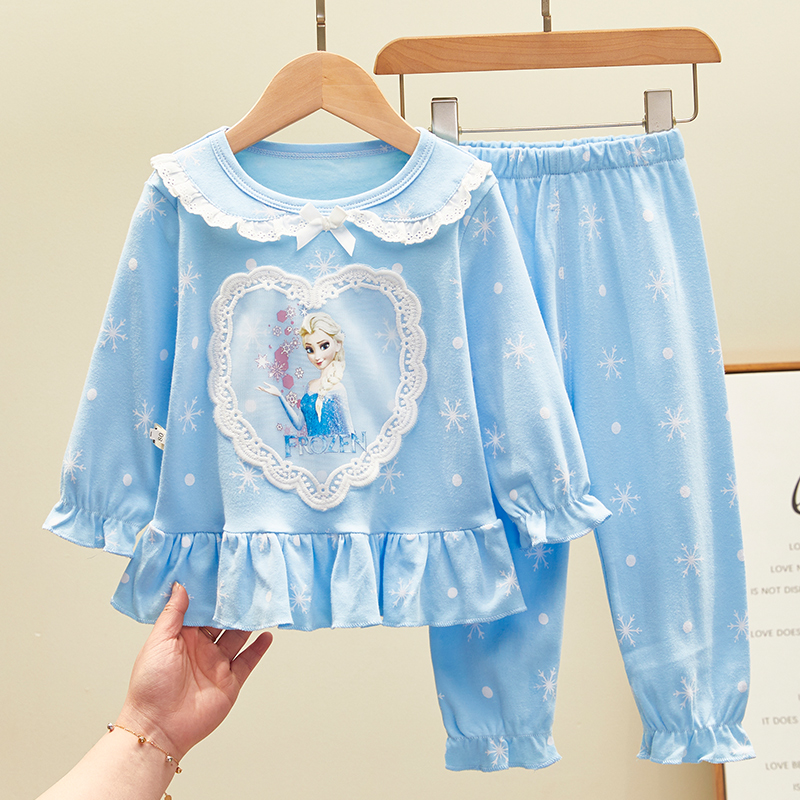 女童睡衣春秋长袖 公主两件套新款 宝宝韩版 家居服小女孩儿童套装