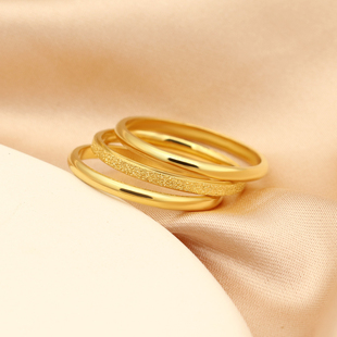 潮不掉色 三生三世戒指女小众设计高级感素圈金钛钢食指2024年新款