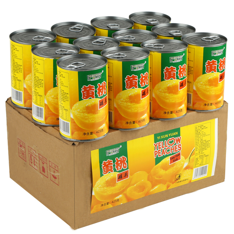 425克砀山特产新鲜糖水水果罐头批发 整箱12罐装 正宗黄桃罐头正品