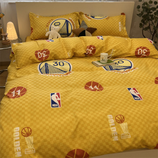 篮球周边勇士湖人金州勇士主学生宿舍床单被套男生四件套床上用品