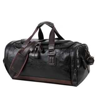 商务出差行李包旅游背包手提单肩行李袋 pu皮大容量旅行包男士