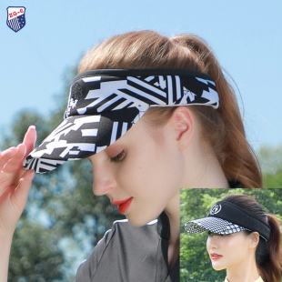 运动女士球帽空顶帽黑加花色防晒遮阳帽子 高尔夫帽子时尚 ZG6新款
