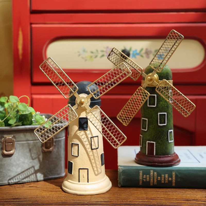 欧式 乡村风格 饰品摆设 创意荷兰复古风车酒吧咖啡厅客厅书架店铺装