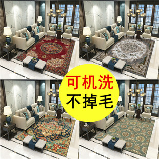 美式 复古地毯 民族风卧室房间床边毯沙发客厅茶几垫可水洗 欧式